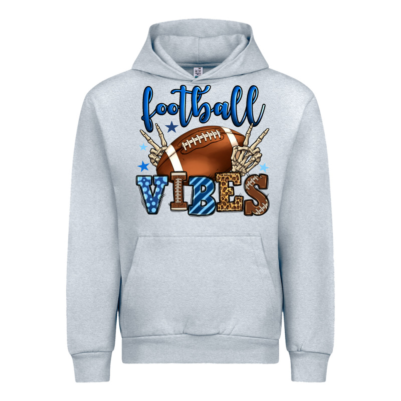 Football Vibes Blue And Grey Team Color Urban Hoodie by HowdyJamesFarm | Teevron