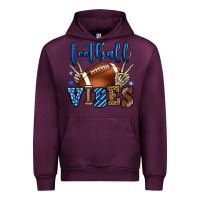 Mauve Wine Football vibes blue and grey team color Urban Hoodie - HowdyJamesFarm