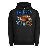 Pigment Black Football vibes blue and grey team color Urban Hoodie - HowdyJamesFarm