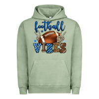 Pigment Oil Green Football vibes blue and grey team color Urban Hoodie - HowdyJamesFarm