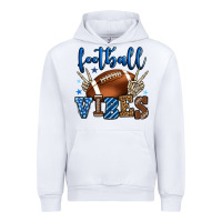 White Football vibes blue and grey team color Urban Hoodie - HowdyJamesFarm