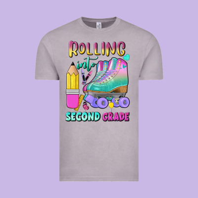 Rolling Into Second Grade Vintage Tee Designed By Bundleandbundleshop
