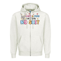 Oatmeal Heather soft and kind but i take no shit Zipper Hoodie - MaliasSmallBusiness