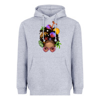 Heather Grey Beach Hair Afro Messy Bun Bbs Heavyweight Hoodie - BundleAndBundleShop