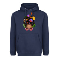 Navy Beach Hair Afro Messy Bun Bbs Heavyweight Hoodie - BundleAndBundleShop