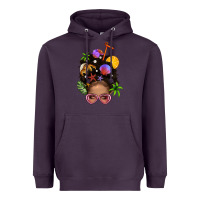 Plum Beach Hair Afro Messy Bun Bbs Heavyweight Hoodie - BundleAndBundleShop