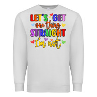 Dove Grey celebrate pride with colorful text Premium Sweatshirt - LillyAllenDesigns