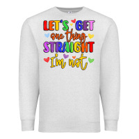 Oatmeal Heather celebrate pride with colorful text Premium Sweatshirt - LillyAllenDesigns
