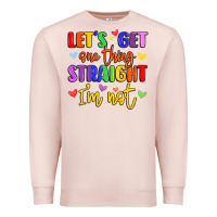 Pale Pink celebrate pride with colorful text Premium Sweatshirt - LillyAllenDesigns