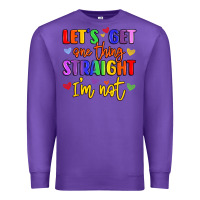 Purple celebrate pride with colorful text Premium Sweatshirt - LillyAllenDesigns