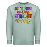 Seafoam celebrate pride with colorful text Premium Sweatshirt - LillyAllenDesigns