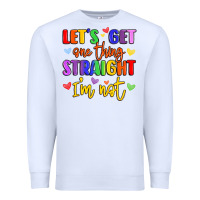 White celebrate pride with colorful text Premium Sweatshirt - LillyAllenDesigns