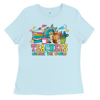 Baby Blue custom teacher Ladies Tee - JahusDesignShop