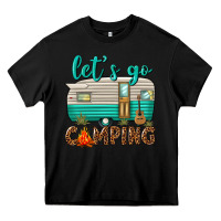 Black lets go camping Heavy Core Tee - texasbilliewilder