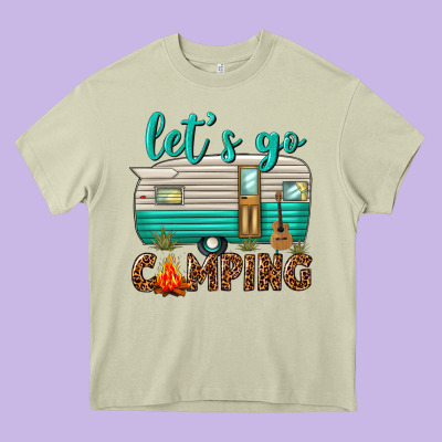 Lets Go Camping Heavy Core Tee Designed By Texasbilliewilder