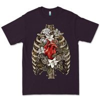 Plum Skeleton Rib Cage Heart Premium Tee - RanaPortraitStore