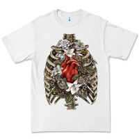 White Skeleton Rib Cage Heart Premium Tee - RanaPortraitStore