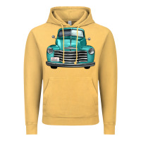 Vintage Mustard western truck front view Vintage Hoodie - FaDigitalArtStudio