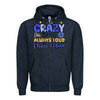 Navy crazy proud always loud cheer mom Zipper Hoodie - MaliasSmallBusiness