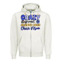 Oatmeal Heather crazy proud always loud cheer mom Zipper Hoodie - MaliasSmallBusiness