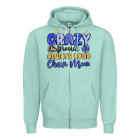 Seafoam crazy proud always loud cheer mom Zipper Hoodie - MaliasSmallBusiness