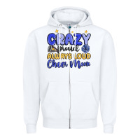 White crazy proud always loud cheer mom Zipper Hoodie - MaliasSmallBusiness
