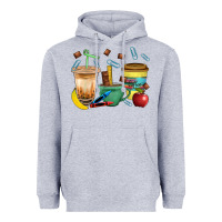 Heather Grey School Boy Coffee Cup Bbs Heavyweight Hoodie - BundleAndBundleShop