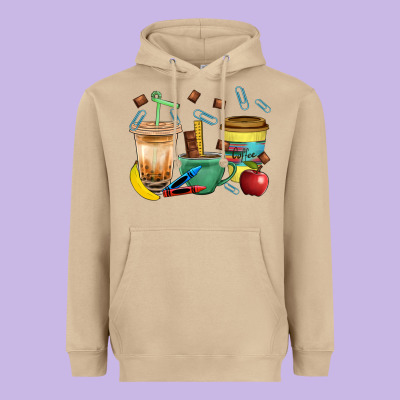 School Boy Coffee Cup Bbs Heavyweight Hoodie Designed By Bundleandbundleshop