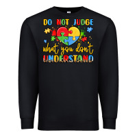 Black puzzle heart inclusivity message Premium Sweatshirt - LillyAllenDesigns
