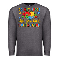 Charcoal Heather puzzle heart inclusivity message Premium Sweatshirt - LillyAllenDesigns