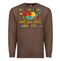 Chestnut puzzle heart inclusivity message Premium Sweatshirt - LillyAllenDesigns