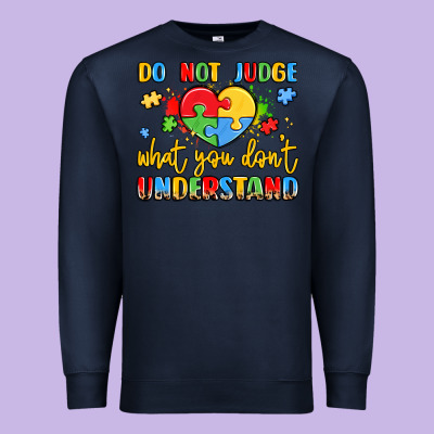 Puzzle Heart Inclusivity Message Premium Sweatshirt Designed By Lillyallendesigns