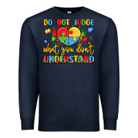 Navy puzzle heart inclusivity message Premium Sweatshirt - LillyAllenDesigns
