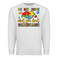 Oatmeal Heather puzzle heart inclusivity message Premium Sweatshirt - LillyAllenDesigns