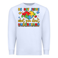 White puzzle heart inclusivity message Premium Sweatshirt - LillyAllenDesigns