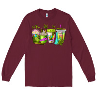 Burgundy coffee cups Long Sleeve Tee - NancyCooperArtShop