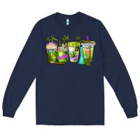 Navy coffee cups Long Sleeve Tee - NancyCooperArtShop