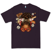 Plum baseball afro messy bun Premium Tee - texasbilliewilder