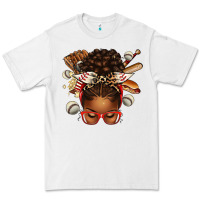 White baseball afro messy bun Premium Tee - texasbilliewilder