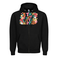 Black stay trippy little hippie Zipper Hoodie - MaliasSmallBusiness