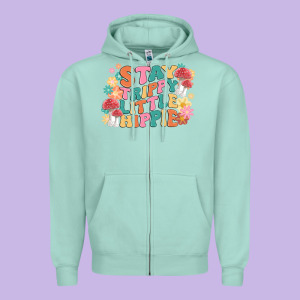 Stay Trippy Little Hippie Zipper Hoodie Designed By Maliassmallbusiness