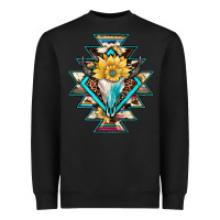 Black cowhide leopard bull skull aztec Heavyweight Sweatshirt - JahusDesignShop