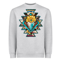 Heather Grey cowhide leopard bull skull aztec Heavyweight Sweatshirt - JahusDesignShop