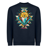 Navy cowhide leopard bull skull aztec Heavyweight Sweatshirt - JahusDesignShop
