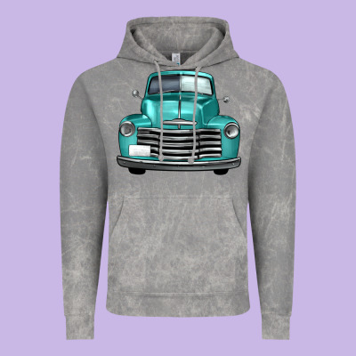 Western Truck Front View Vintage Hoodie Designed By Fadigitalartstudio