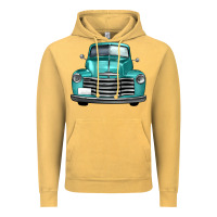 Vintage Mustard western truck front view Vintage Hoodie - FaDigitalArtStudio