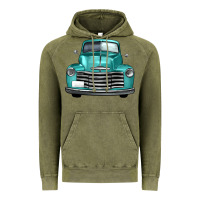 Vintage Olive western truck front view Vintage Hoodie - FaDigitalArtStudio