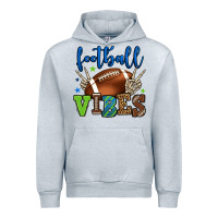 Heather Grey Football vibes green and blue Urban Hoodie - HowdyJamesFarm