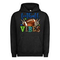 Pigment Black Football vibes green and blue Urban Hoodie - HowdyJamesFarm