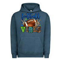 Pigment Midnight Navy Football vibes green and blue Urban Hoodie - HowdyJamesFarm